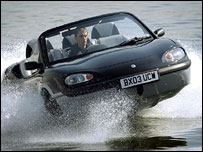 This sports car can go over 30mph in the water 