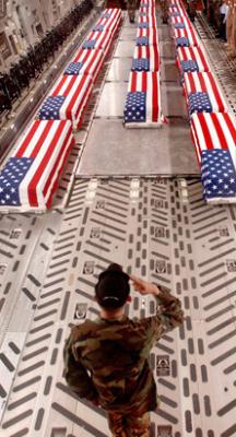 Solitary salute for US dead soldiers
