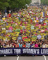 March for Women's Lives banners, parade front