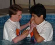 Micah baptizes Bruno