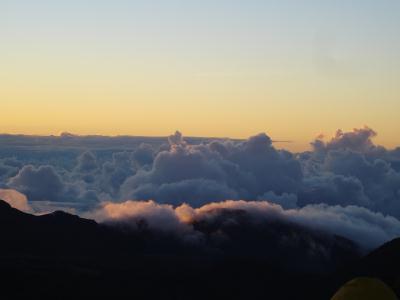 Sunrise on Haleakala, a 10,000 foot volcano in Maui, Hawaii.