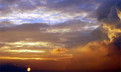 sonnenuntergang am rheinkilometer 710