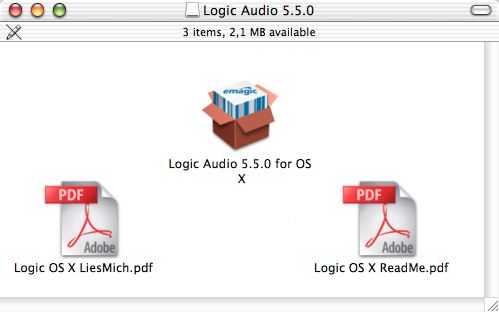 logic audio 5.5 Mac OS X