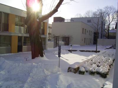 Internat des Landesgymnasiums Sankt Afra im Schnee