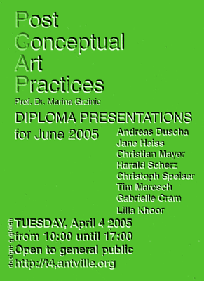 Diplompräsentationen
<br/><br/>
für Juni 2005