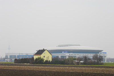 Die SAP-Arena (Sport- und Konzerthalle) in Mannheim