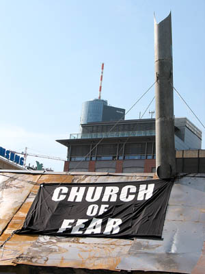 frankfurt/main. hauptwache. church of fear