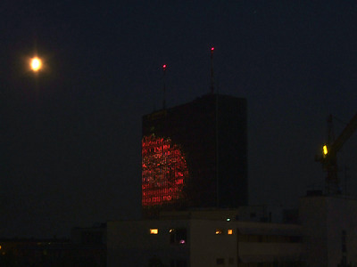 fireworks reflected by former postgiroamt