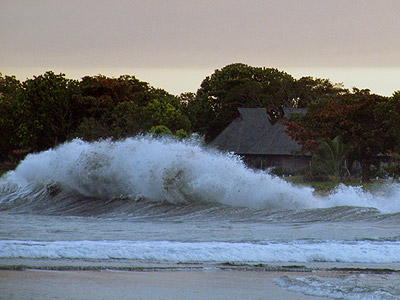 Backwash meets big swell -  Natadola Beach - Viti Levu - Fiji Islands - 7 July 2010 - 6:58