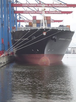 containerschiff in altenwerder.