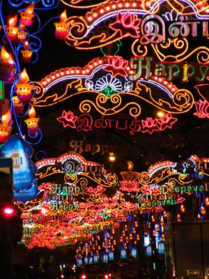 Deepavali Decoration - Serangoon Road - Little India - Singapore - 29 September 2008 - 23:47