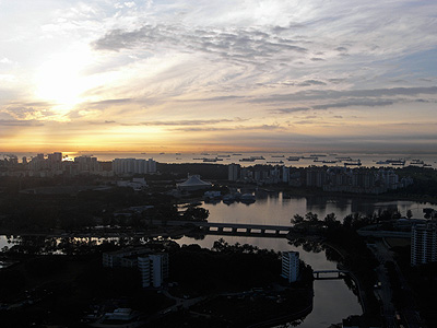 Sonnenaufgang - Kallang Basin - Singapore