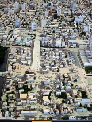 Modell der Stadt im Präfekturgebäude