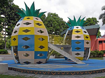 Fruit-themed playground - Pineapple - Tampines Central Park - Singapore - 20090425 - 10:00