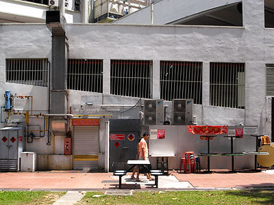 Hawker stall, back of Realty Centre, Bernam Street