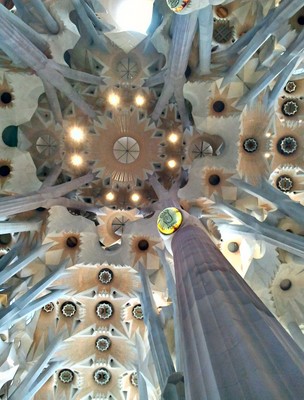 Sagrada Familia Blick in die Decke
