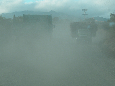 Sugar Cane Truck Approaching - Nausori Highlands Road - Nadi - Fiji Islands - 11 August 2010 - 7:50