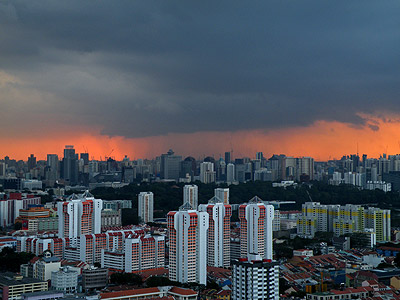 Sunset with Rain - Singapore