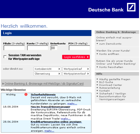 Deutsche Bank - Phishing