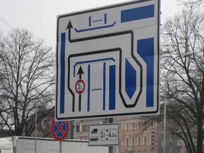 Verkehrsschild in Riga/Lettland