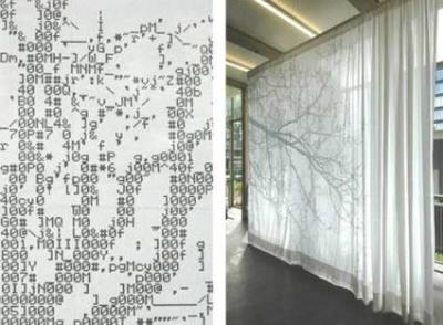 ASCII Code Curtain Branches Into Home Decor