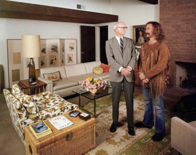 David Crosby standing with father Floyd in father's house in Ojai.