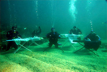 St Leonards’ divers set underwater ironing record