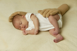 Disembodied hands to keep infant feeling secure