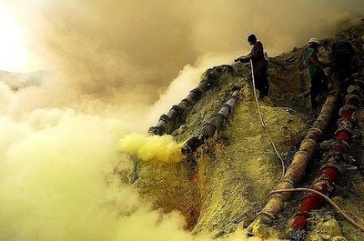 Hell exists, it's full of sulfur and it's located at Indonesia