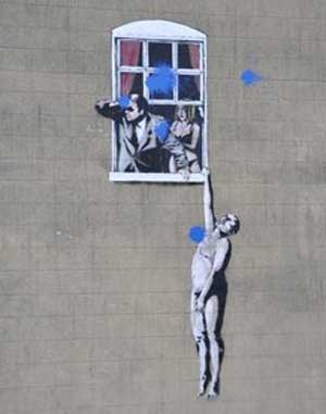 Banksy mural defaced