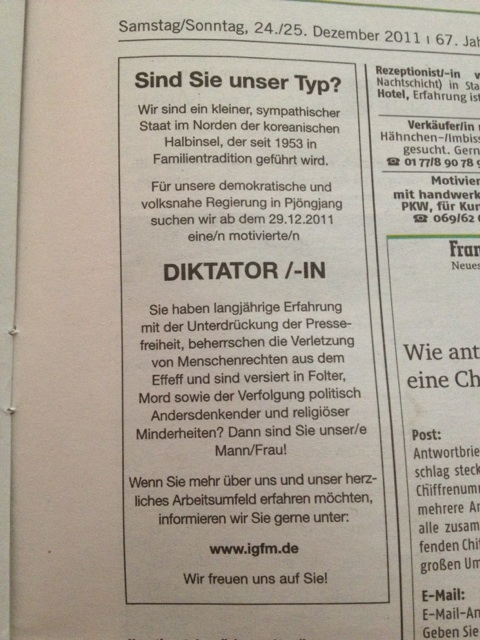 Diktator gesucht