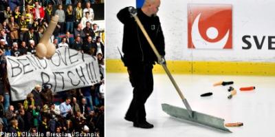 Dildo Delay at Hockey Game