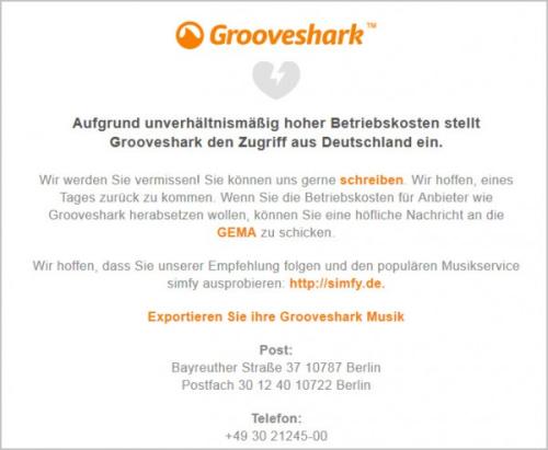 Grooveshark Pulls Out Of Germany