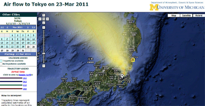 Japanese Air Flows on Google Maps