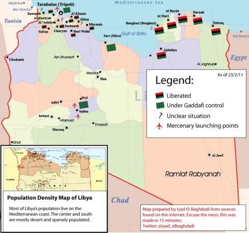 Map of the Libyan liberation