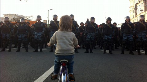 Boy on a Bike Becomes Moscow’s Tiananmen Image