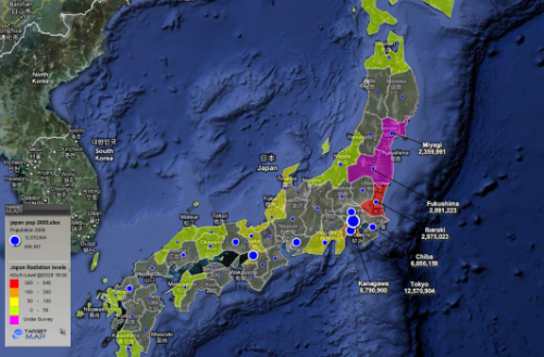 Japan Radiation Maximum by Prefecture