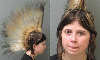 The girl whose hair was too big for her mugshot