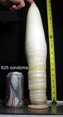 …A lot of condoms can be worn at once?