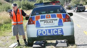 Cardboard cop car gets results