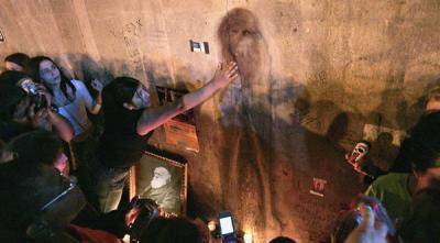 Evolutionists Flock To Darwin-Shaped Wall Stain