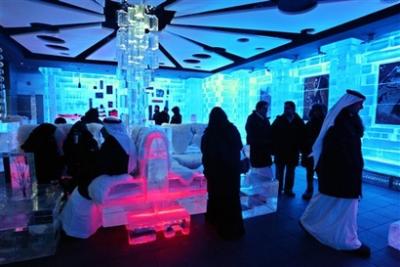 Everything's made of ice at Dubai bar