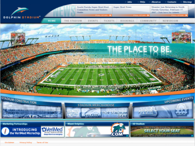 Malicious Website:   Super Bowl XLI / Dolphin Stadium