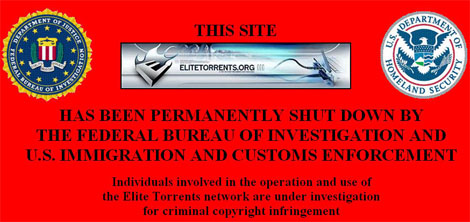 EliteTorrents Shutdown Notice