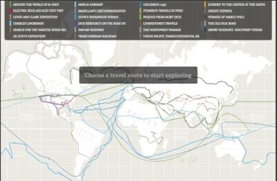 Interactive map of &quot;history's greatest journeys&quot;