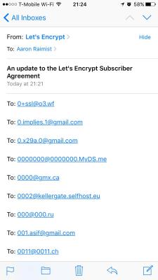 let´s encrypt  email