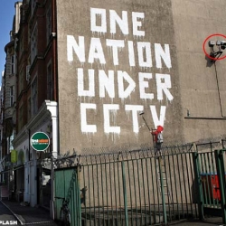 Graffiti artist Banksy pulls off most audacious stunt to date - despite being watched by CCTV