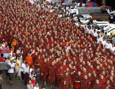 Buddhist monks in Burma