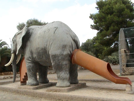 Slide turns you kids into elephant poop