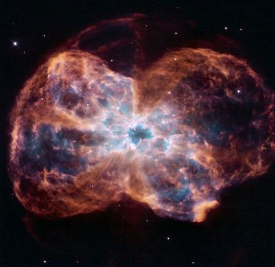Hubble snaps death throes of sun-like star